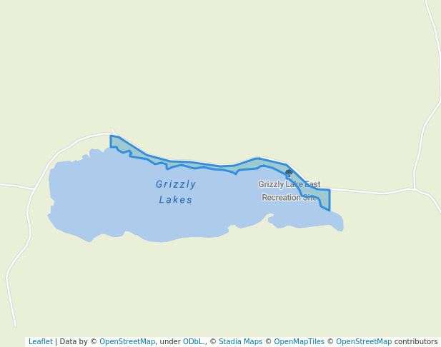 walking in Grizzly Lake East Recreation Site map in Clearwater