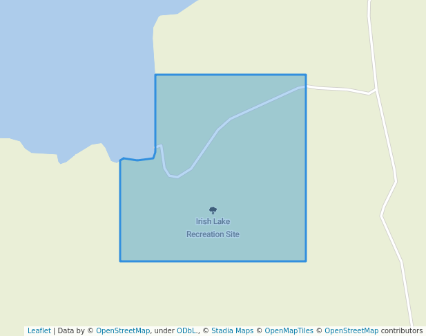 walking in Irish Lake Recreation Site map in Lone Butte