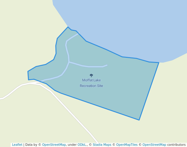 walking in Moffat Lake Recreation Site map in Horsefly
