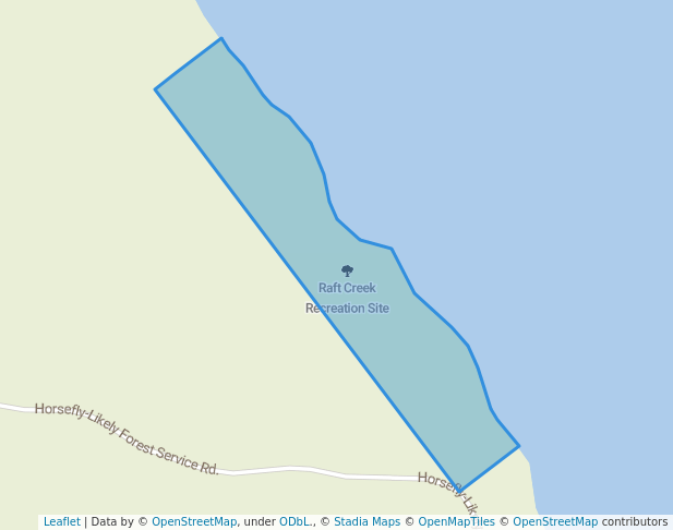 walking in Raft Creek Recreation Site map in Big Lake Ranch