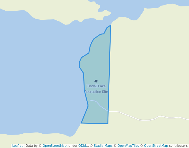 walking in Tisdall Lake Recreation Site map in Horsefly