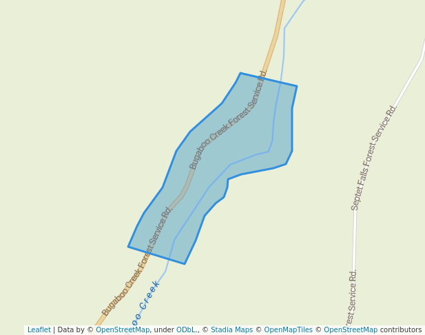 walking in Bugaboo Falls Recreation Site map in Parson