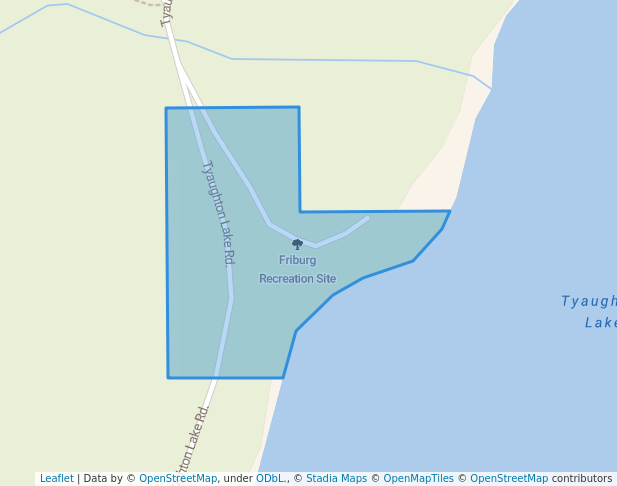 walking in Friburg Recreation Site map in Pavilion