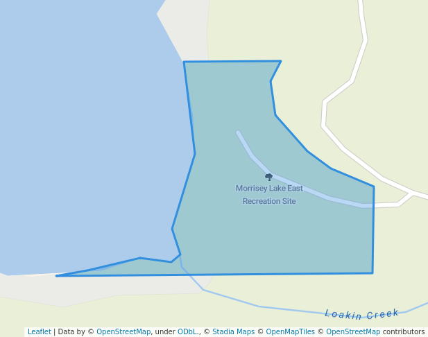walking in Morrisey Lake East Recreation Site map in Sun Peaks