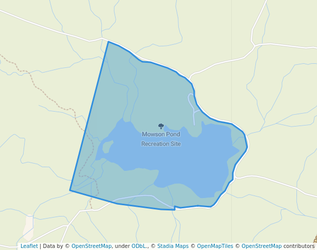 walking in Mowson Pond Recreation Site map in Pavilion