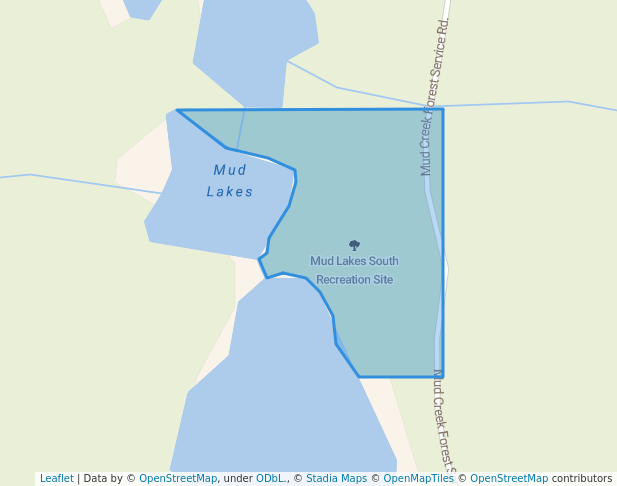 walking in Mud Lakes South Recreation Site map in Pavilion