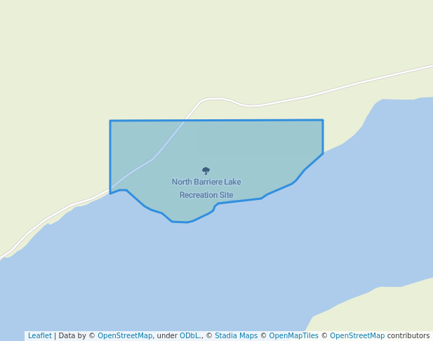 walking in North Barriere Lake Recreation Site map in Vavenby