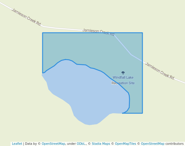 walking in Windfall Lake Recreation Site map in Darfield