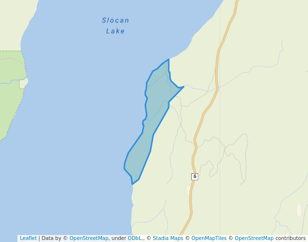 walking in Bannock Point Recreation Site map in Silverton