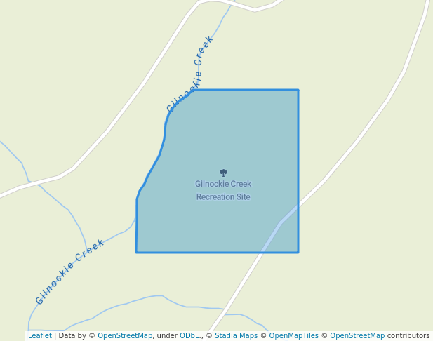 walking in Gilnockie Creek Recreation Site map in Yahk