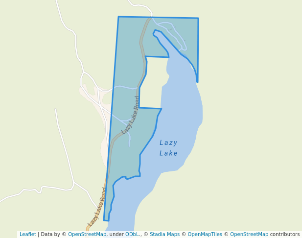 walking in Lazy Lake Recreation Site map in Wasa