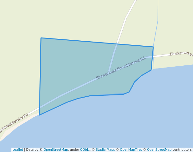walking in Bleeker Lake Recreation Site map in Bestwick