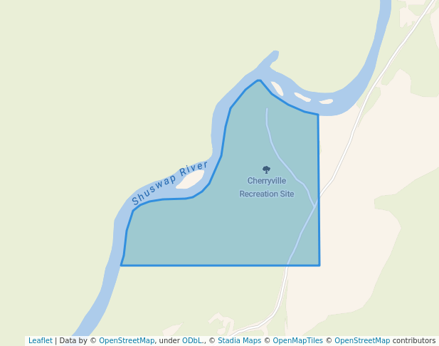 walking in Cherryville Recreation Site map in Cherryville