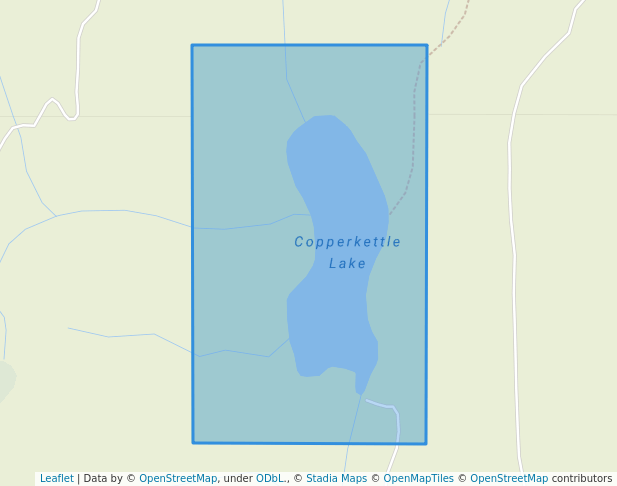 walking in Copper Kettle Lake Recreation Site map in Beaverdell