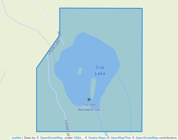 walking in Cup Lake Recreation Site map in Beaverdell