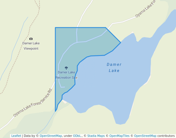 walking in Damer Lake Recreation Site map in Lake Country