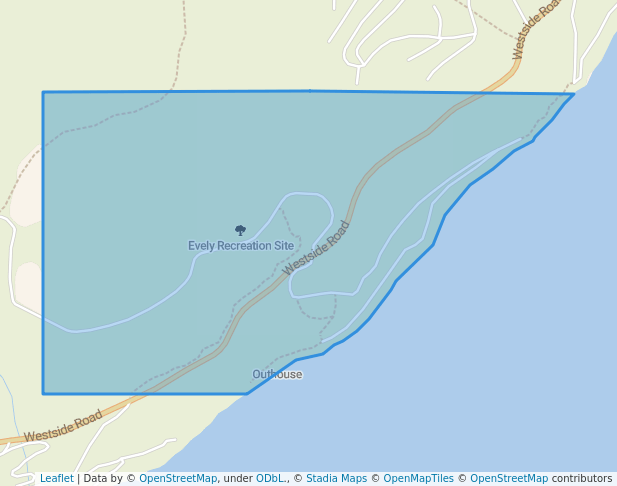 walking in Evely Recreation Site map in Vernon