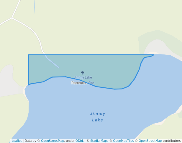 walking in Jimmy Lake Recreation Site map in Westwold