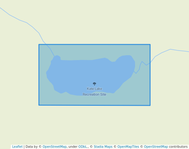 walking in Kate Lake Recreation Site map in Cherryville