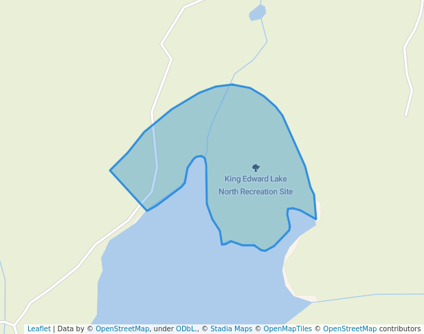 walking in King Edward Lake North Recreation Site map in Lake Country