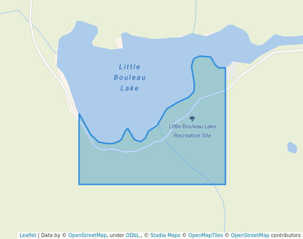 walking in Little Bouleau Lake Recreation Site map in Westwold