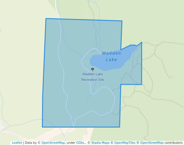 walking in Madden Lake Recreation Site map in Cawston