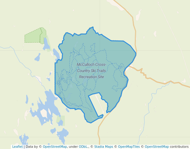 walking in McCulloch Cross-Country Ski Trails Recreation Site map in Naramata