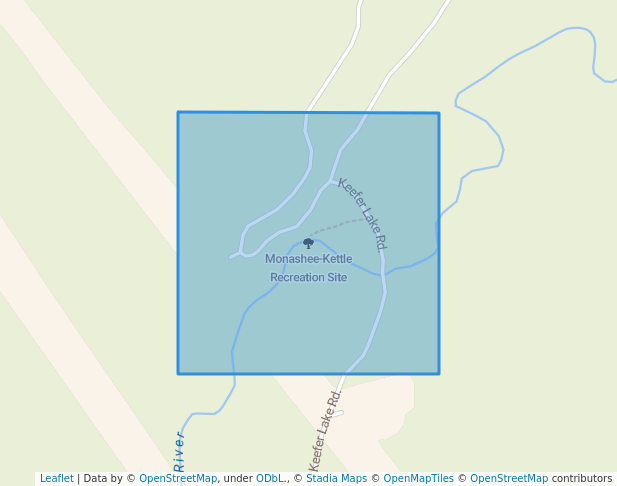 walking in Monashee-Kettle Recreation Site map in Cherryville