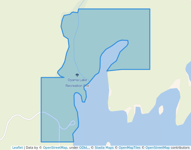 walking in Oyama Lake Recreation Site map in Lake Country