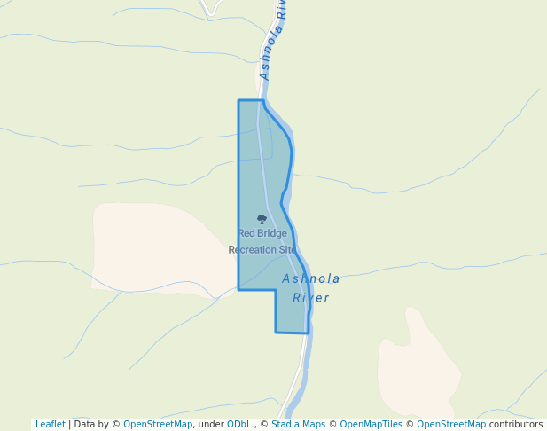 walking in Red Bridge Recreation Site map in Keremeos