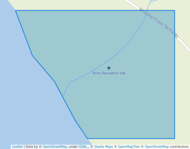 walking in Richy Recreation Site map in Burton