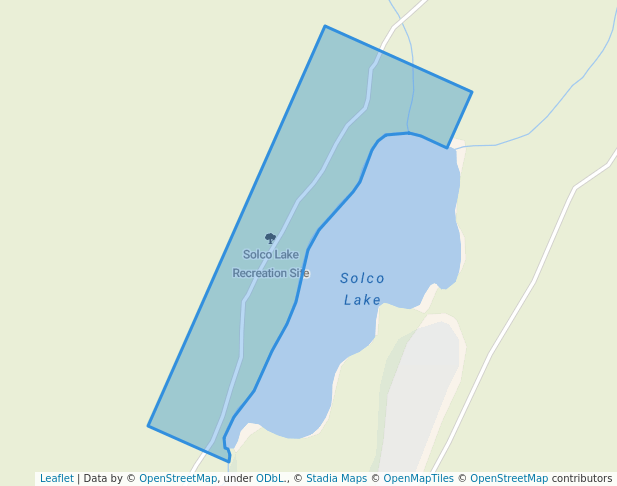 walking in Solco Lake Recreation Site map in Beaverdell