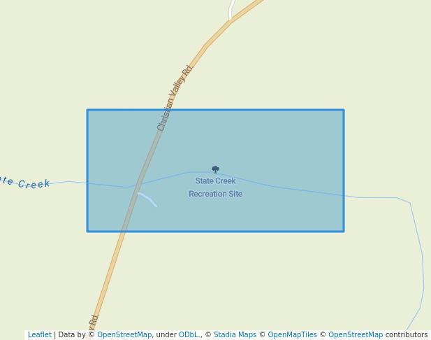 walking in State Creek Recreation Site map in Beaverdell
