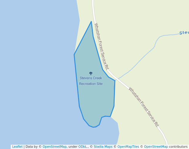 walking in Stevens Creek Recreation Site map in Burton