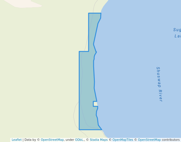 walking in Sugar Lake 3 Mile Recreation Site map in Cherryville