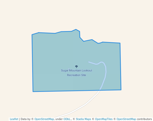 walking in Sugar Mountain Lookout Recreation Site map in Cherryville