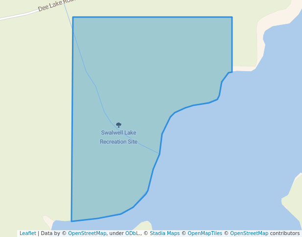 walking in Swalwell Lake Recreation Site map in Lake Country