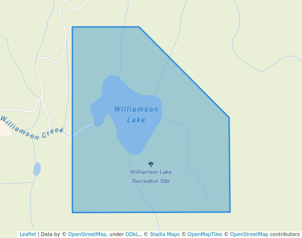 walking in Williamson Lake Recreation Site map in Greenwood