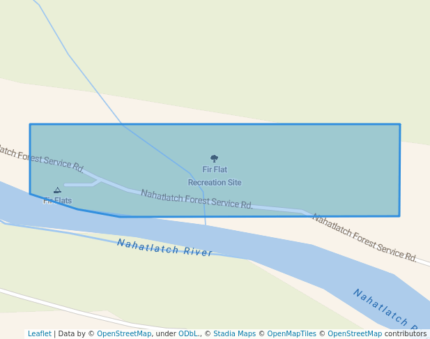 walking in Fir Flat Recreation Site map in Lytton