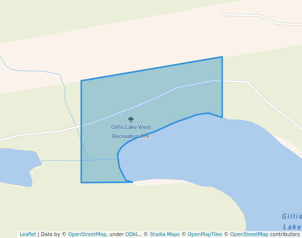 walking in Gillis Lake West Recreation Site map in Merritt
