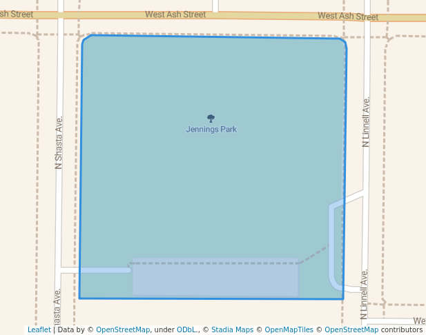 walking in Jennings Park map in Farmersville