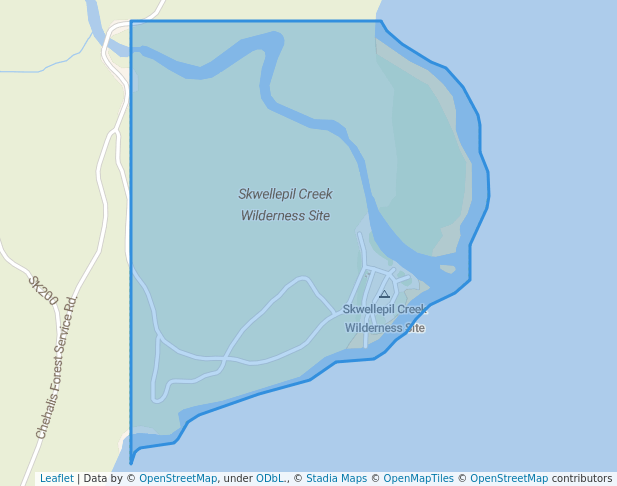 walking in Skwellepil Creek Wilderness Site map in Harrison Mills
