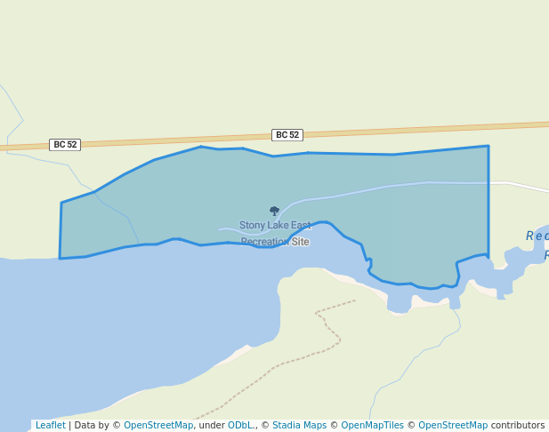 walking in Stony Lake East Recreation Site map in Tumbler Ridge