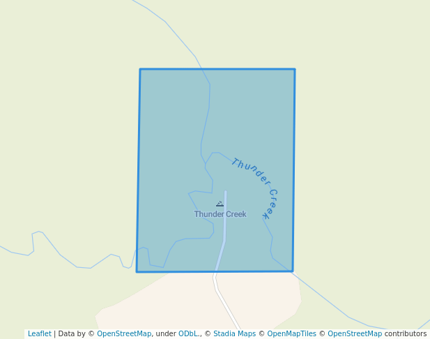 walking in Thunder Creek Recreation Site map in Tomslake