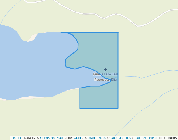 walking in Pinaus Lake East Recreation Site map in Armstrong