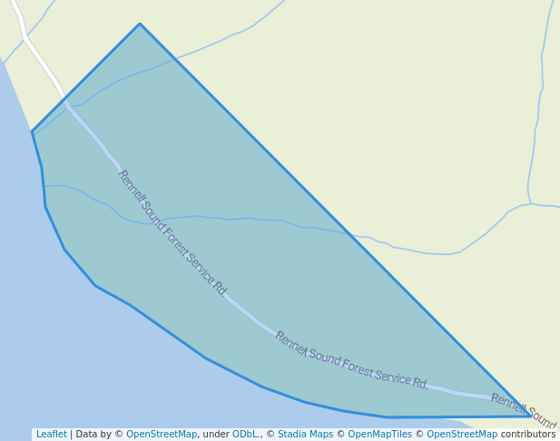 walking in Rennell Sound Recreation Site map in Juskatla