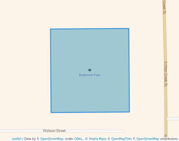 walking in Bodznick Park map in Streator