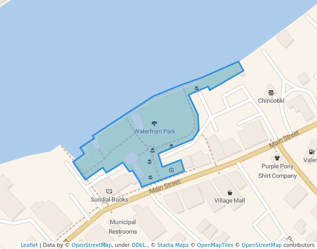 walking in Waterfront Park map in Chincoteague