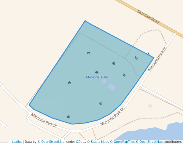 walking in Memorial Park map in Chincoteague
