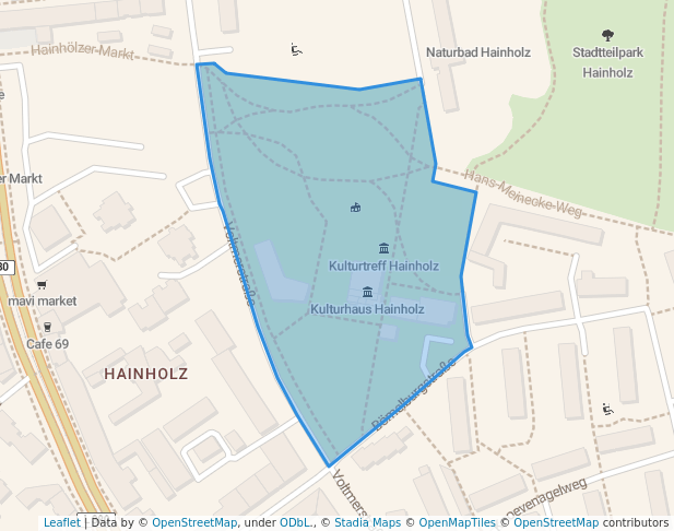 walking in Grüne Mitte Hainholz map in Hannover
